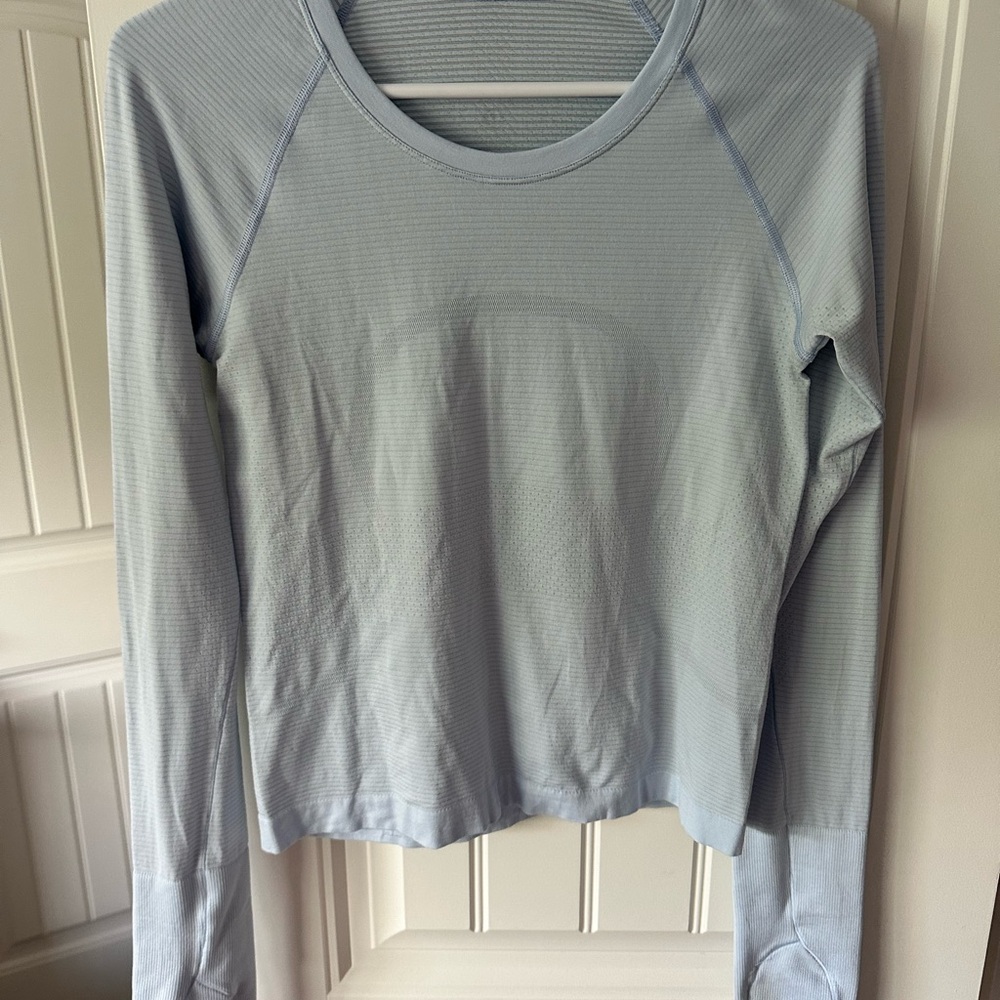 Women's Light Blue Long Sleeve Top